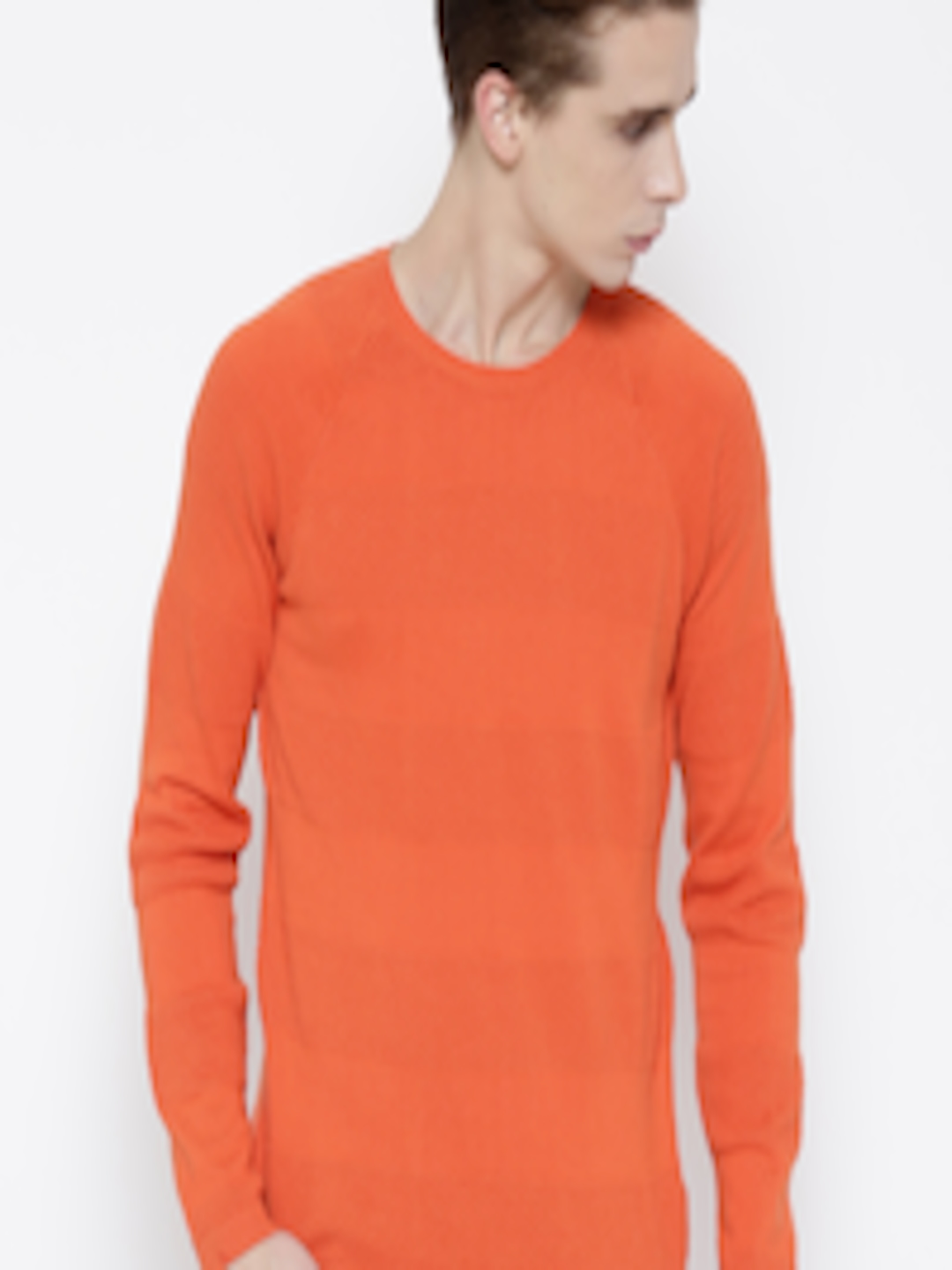 Buy United Colors Of Benetton Men Orange Patterned Sweater - Sweaters ...