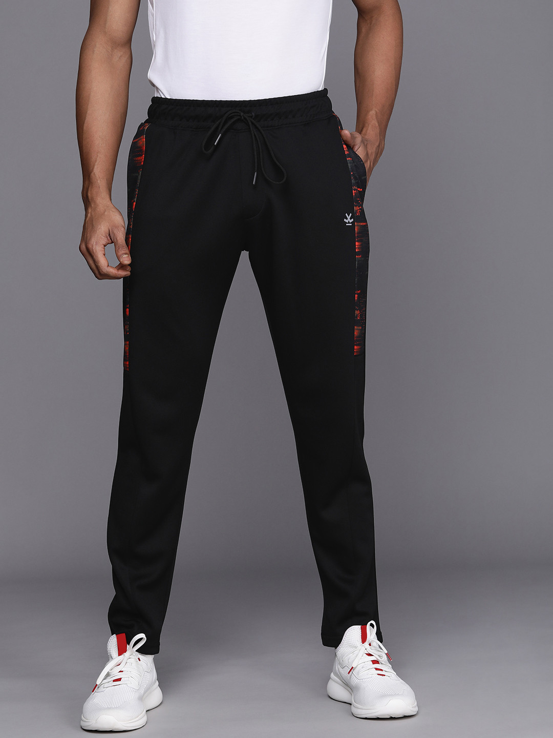 Buy WROGN ACTIVE Men Black Printed Slim Fit Track Pants Track Pants