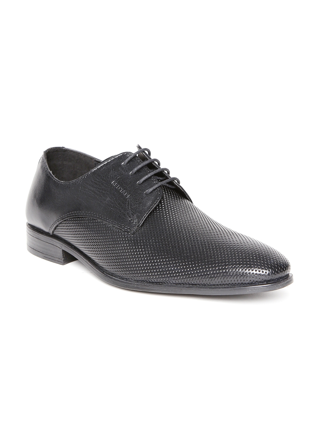 red tape mens black leather formal shoes