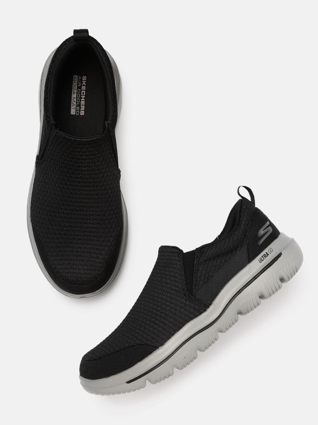 Buy Skechers Men Black GO WALK EVOLUTION ULTRA MOOD Goga Mat Walking