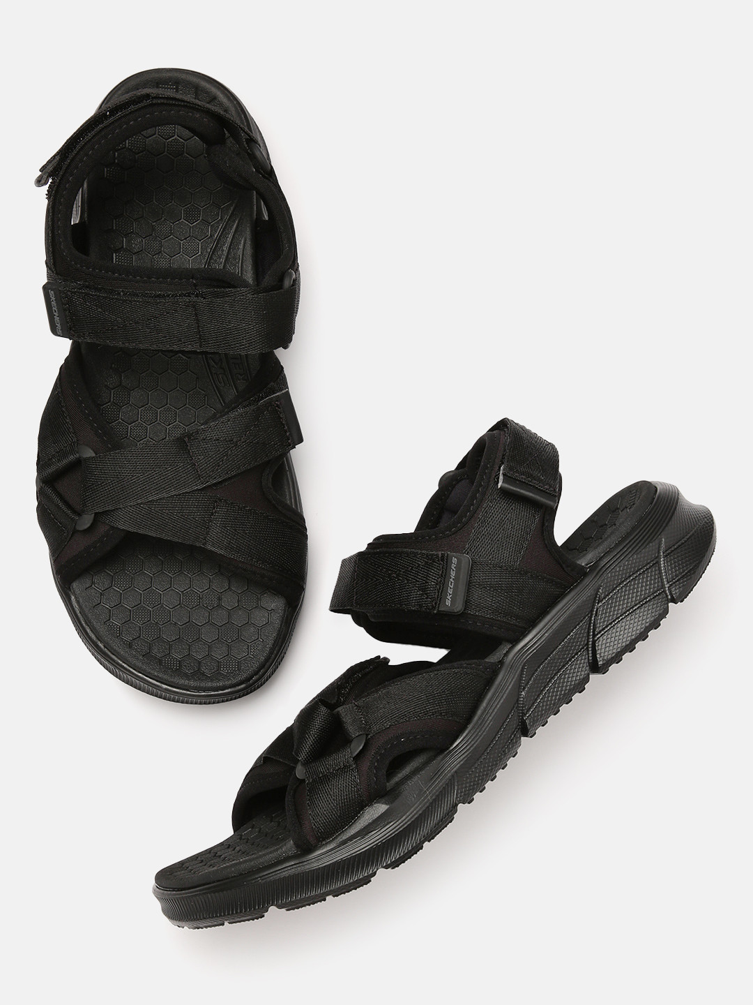 mens black skechers sandals
