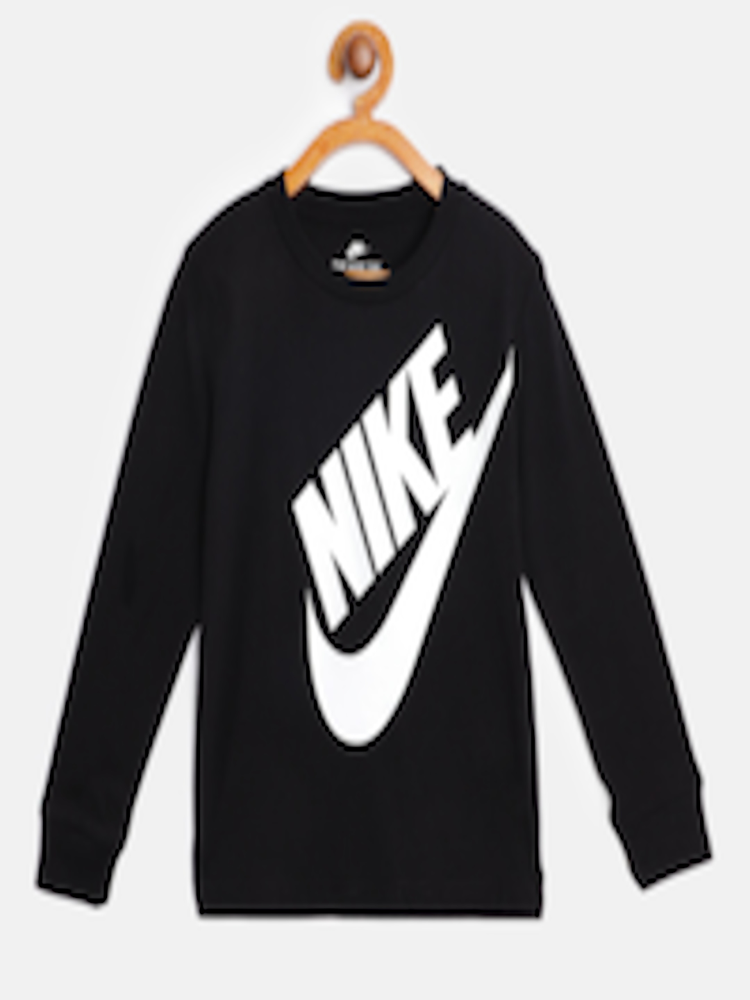 Buy Nike Boys Black White Brand Logo Printed Oversized Futura Long ...