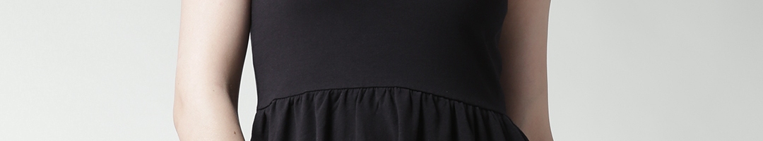 Buy FOREVER 21 Women Black Fit & Flare Dress - Dresses for Women ...