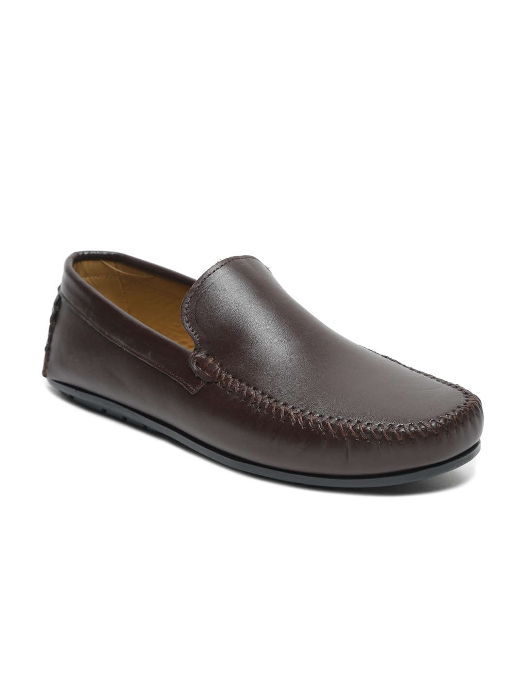 Buy Teakwood Leathers Men Brown Solid Leather Formal Loafers - Formal ...