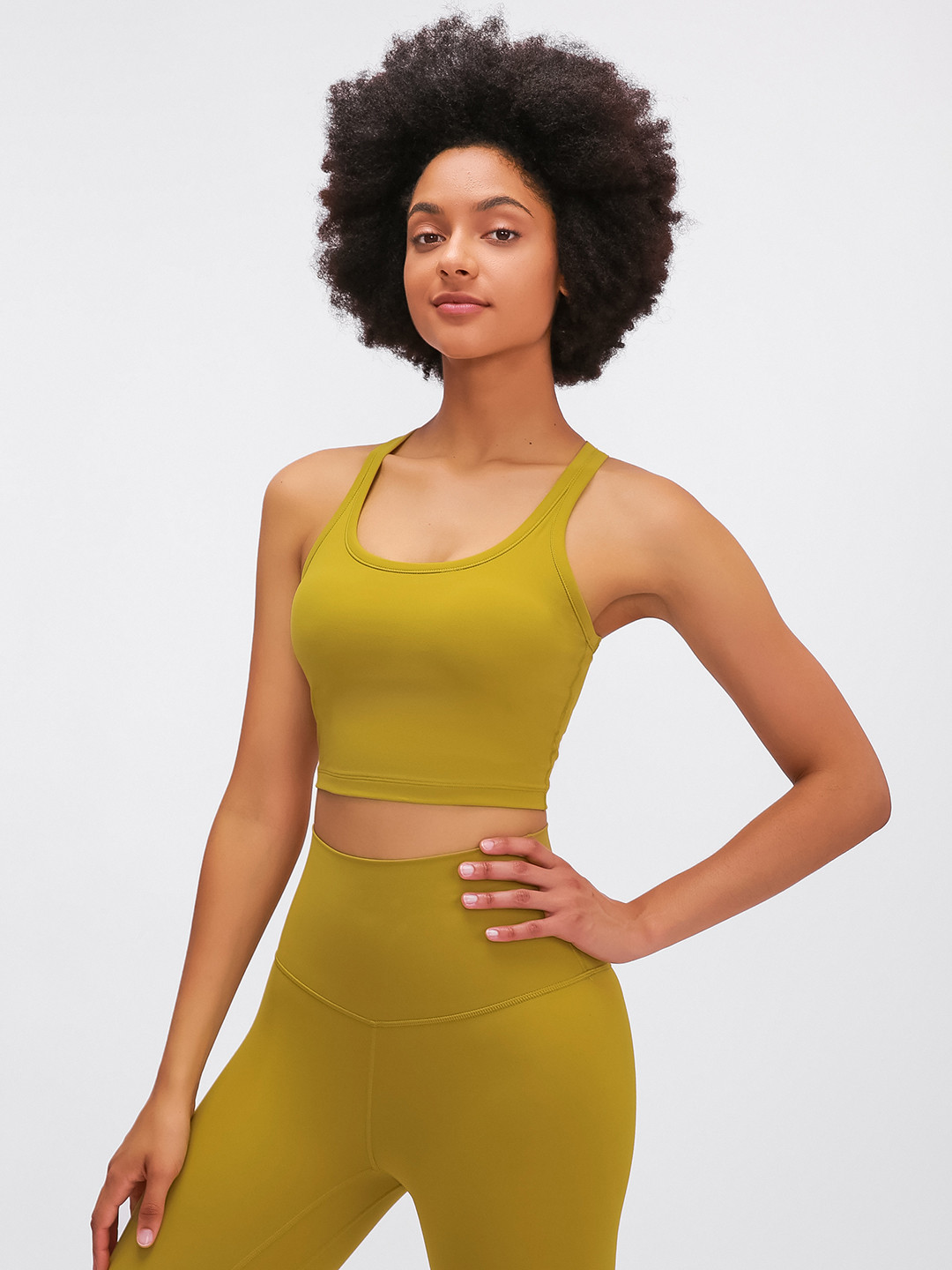 Buy URBANIC Mustard Yellow Fitted Cropped Top Tops for Women 15083972