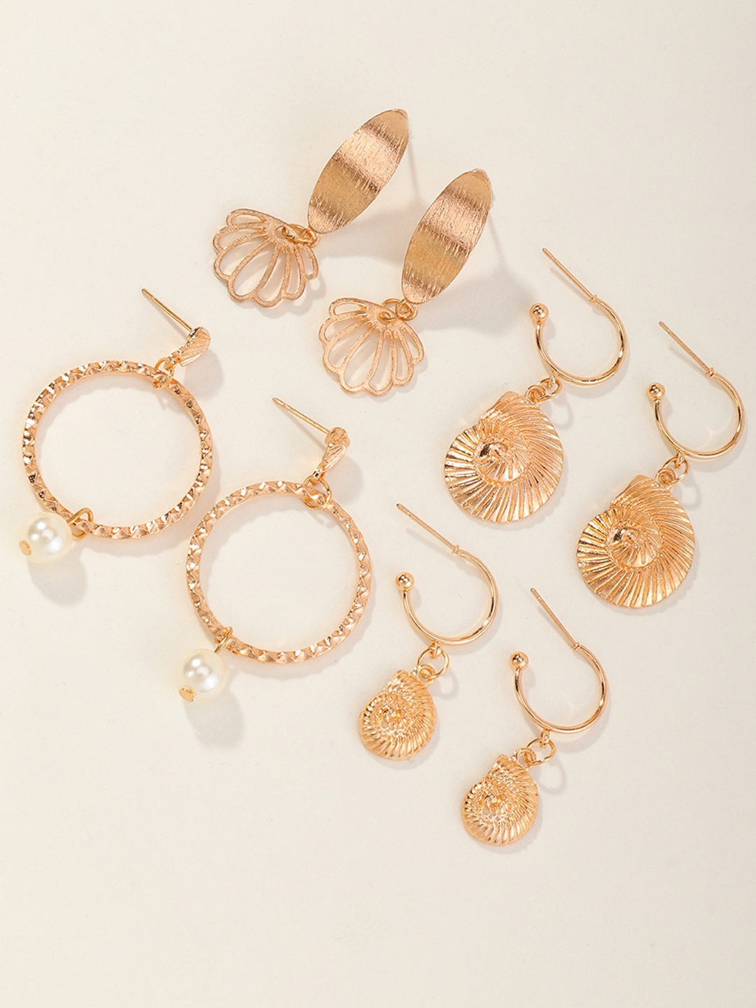 Buy Urbanic Set Of 4 Gold Toned Earrings Earrings For Women 15084952