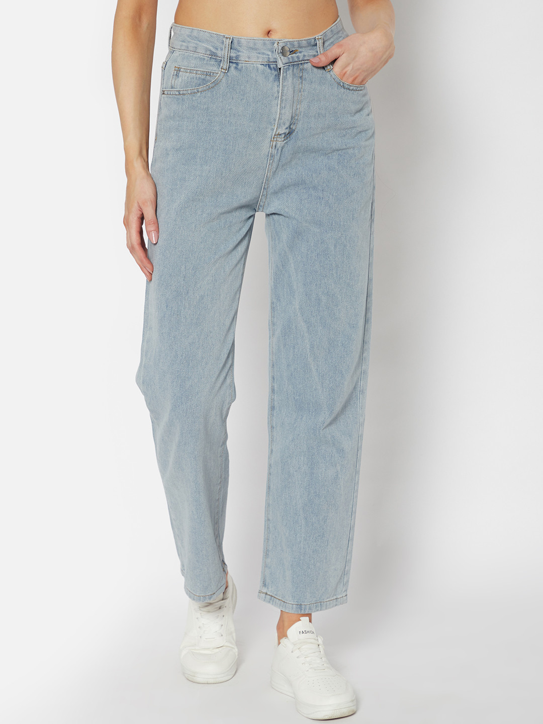 Buy URBANIC Women Blue Cotton Wide Leg Jeans Jeans for Women 15085992