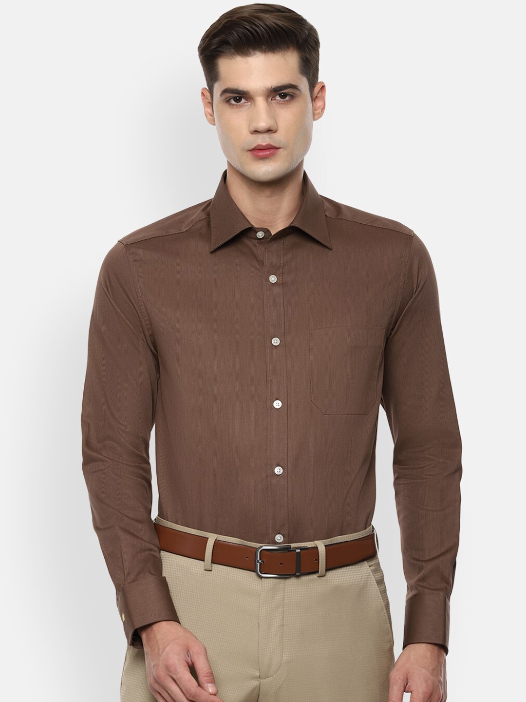 Buy Louis Philippe Men Brown Formal Shirt - Shirts for Men 15089338 ...