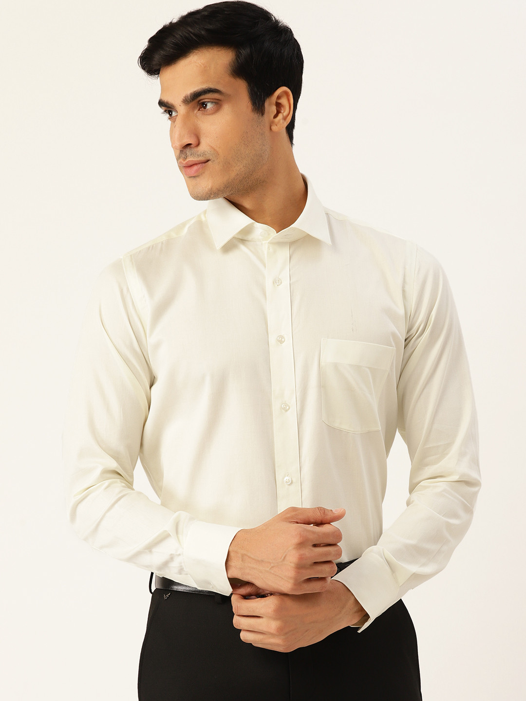 Buy PORTBLAIR Men White Opaque Formal Shirt Shirts for Men 15098752