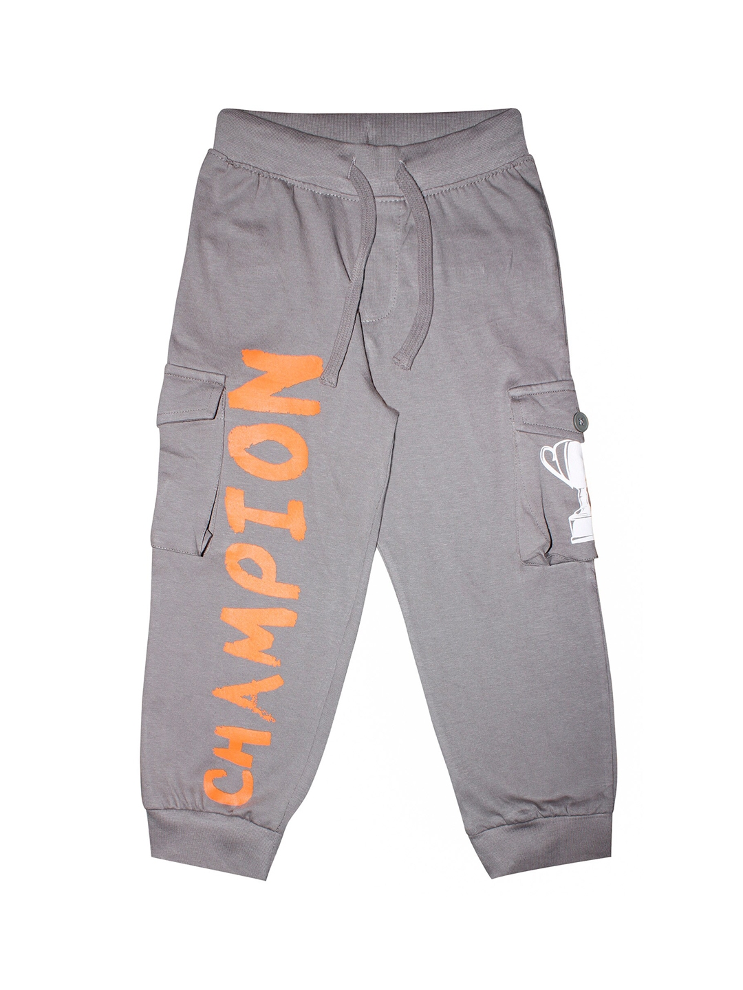 grey and orange joggers
