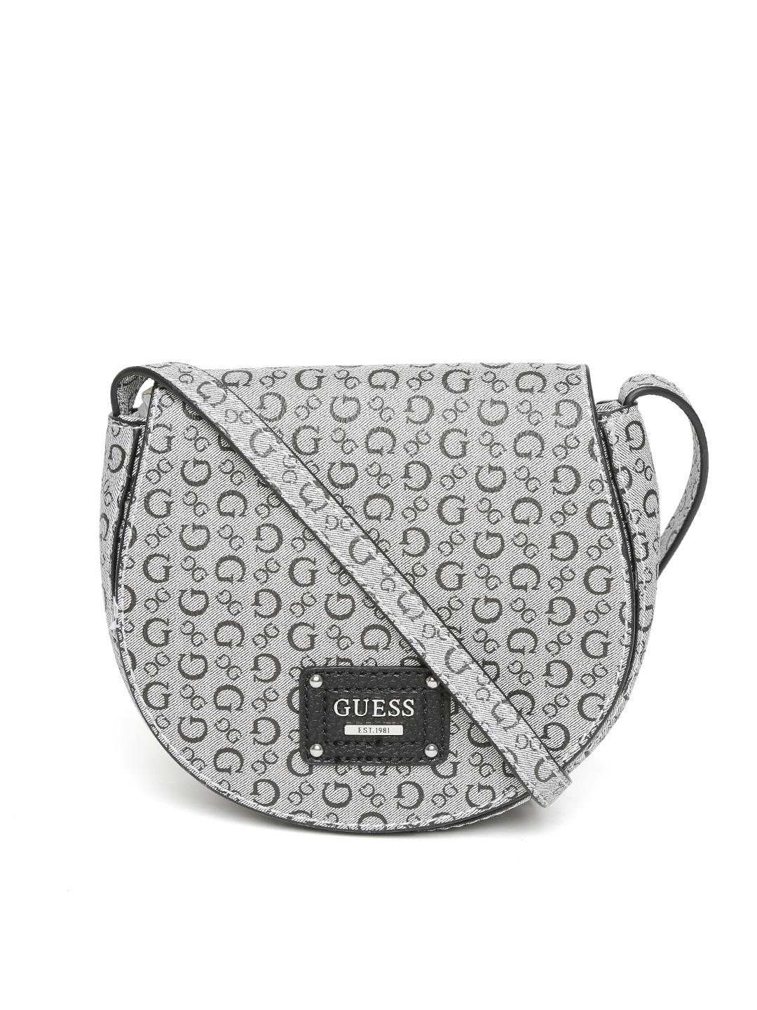 Buy GUESS Grey Logo Print Sling Bag Handbags for Women 1510413 Myntra