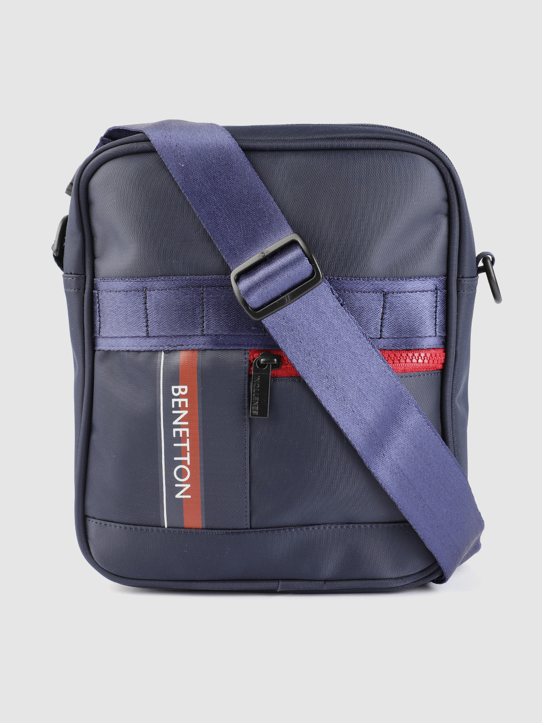 Buy United Colors Of Unisex Navy Blue Solid Messenger Bag With