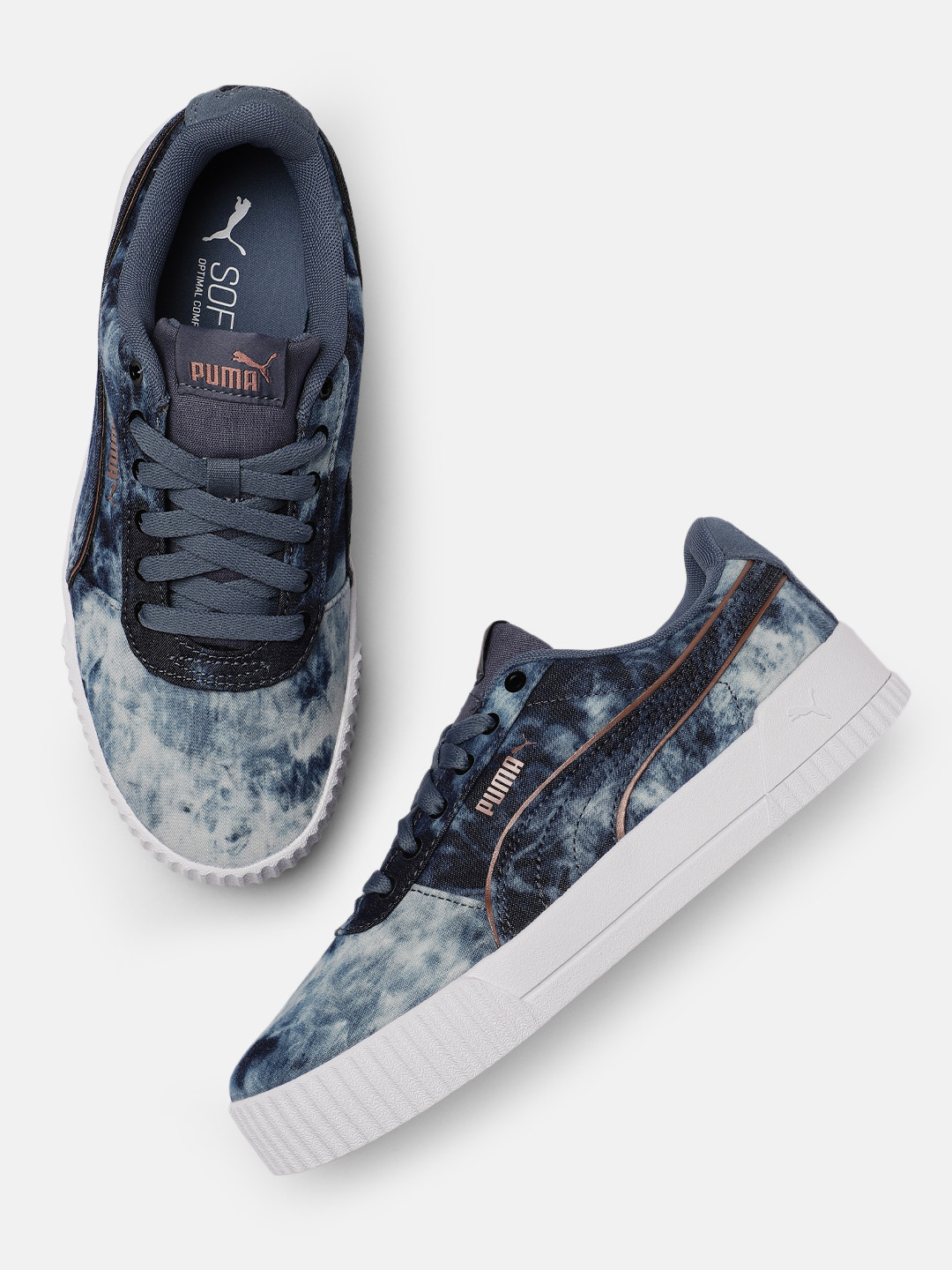 Buy Puma Women Navy Blue Carina Indigo Leather Sneakers Casual Shoes