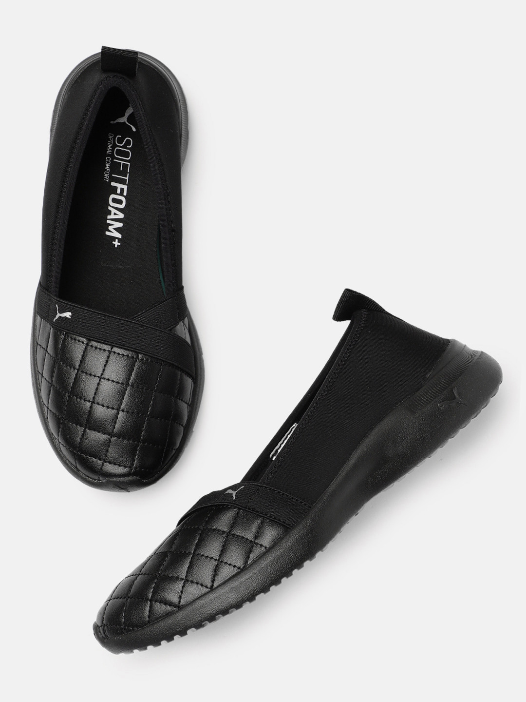 Buy Puma Women Black Adelina Quilted Leather Slip On Sneakers Casual Shoes for Women 15105710