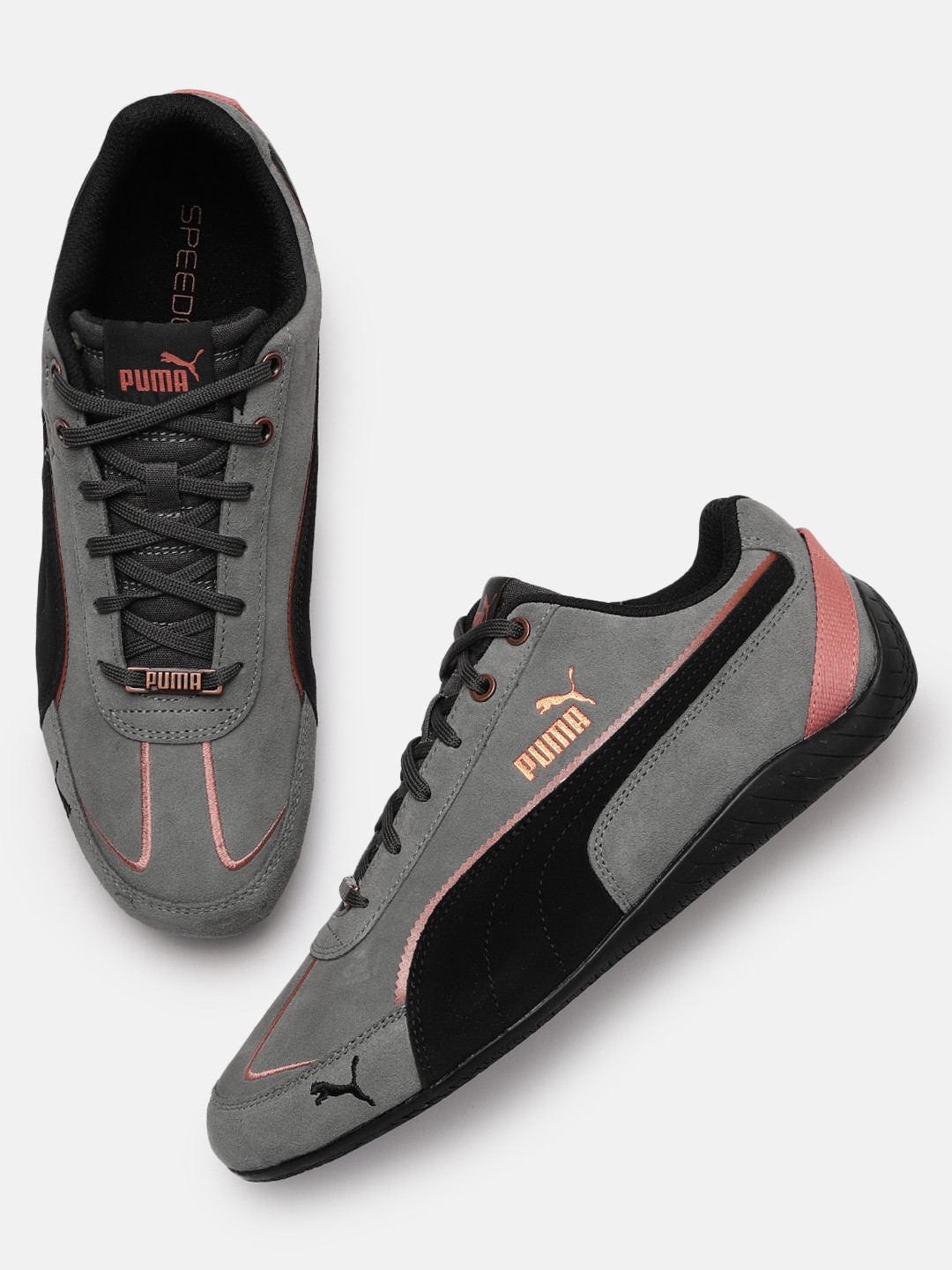 Buy Puma Women Charcoal Black Speedcat Metallic Remix Leather Sneakers Casual Shoes for Women