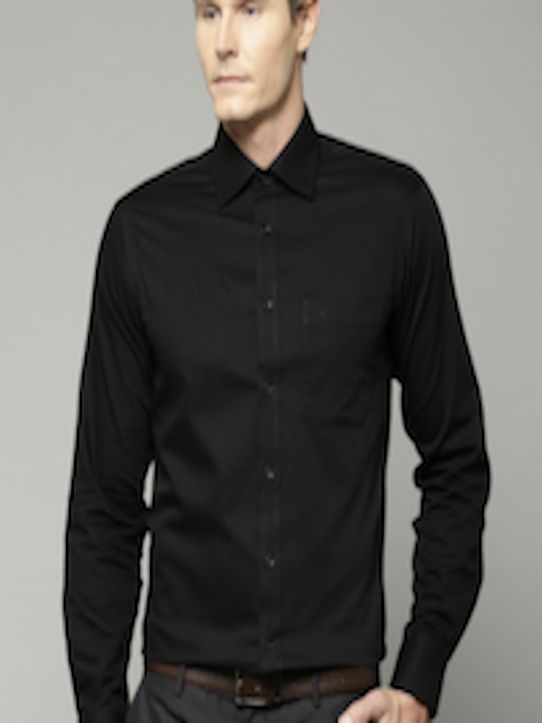 Buy Marks & Spencer Men Black Regular Fit Formal Shirt - Shirts for Men ...