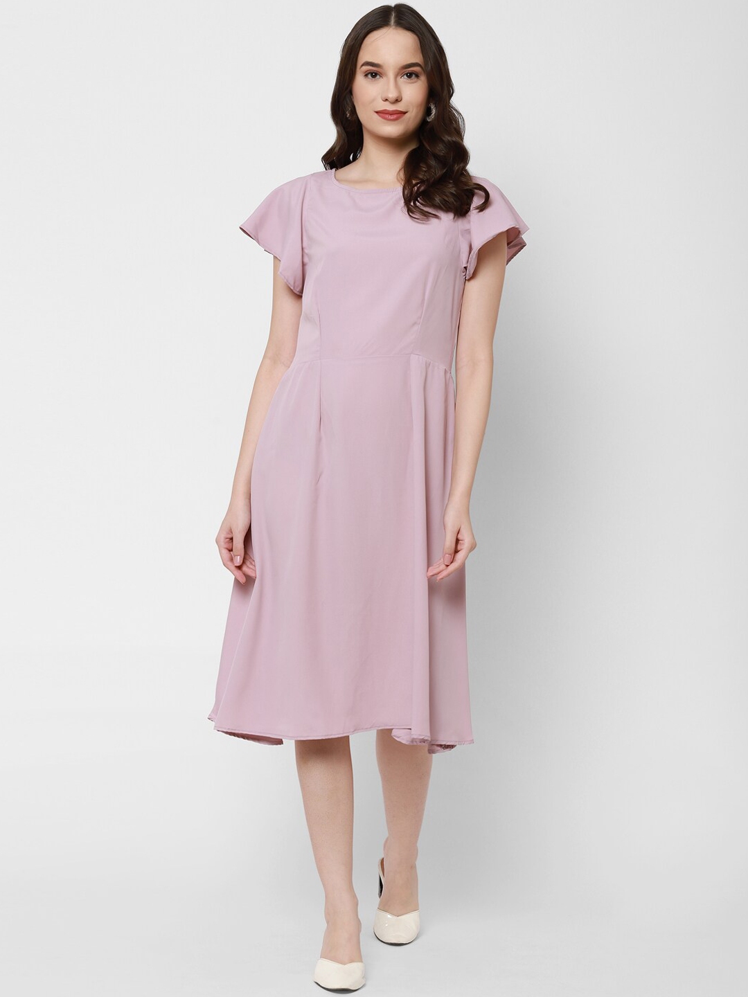 Buy Twenty3 Women Pink Georgette Midi Dress - Dresses for Women ...