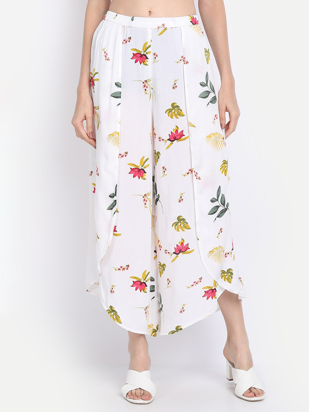 Buy IX IMPRESSION Women White Floral Printed Flared Palazzo - Palazzos for Women 15113094 | Myntra