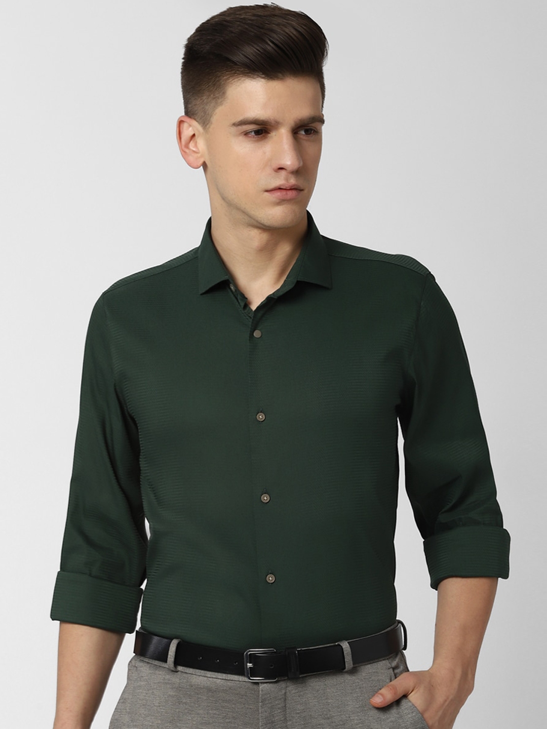 Buy Louis Philippe Sport Men Green Slim Fit Opaque Casual Shirt ...