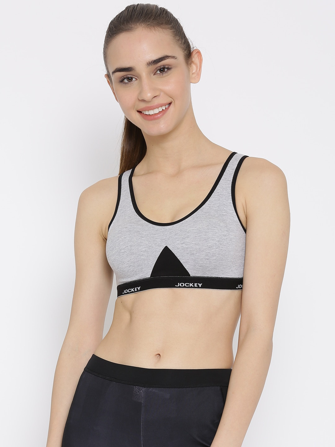 Buy Jockey Wirefree Non Padded Combed Cotton Stretch Full Coverage Sports Bra 1376 0105 Bra