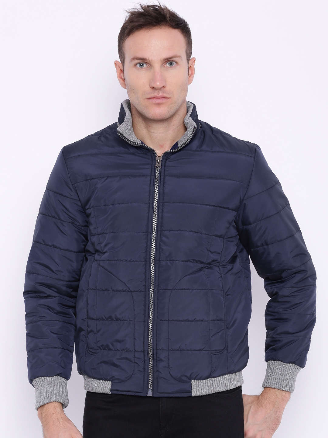 Buy Nature Casuals Navy Padded Jacket - Jackets for Men 1511711 | Myntra