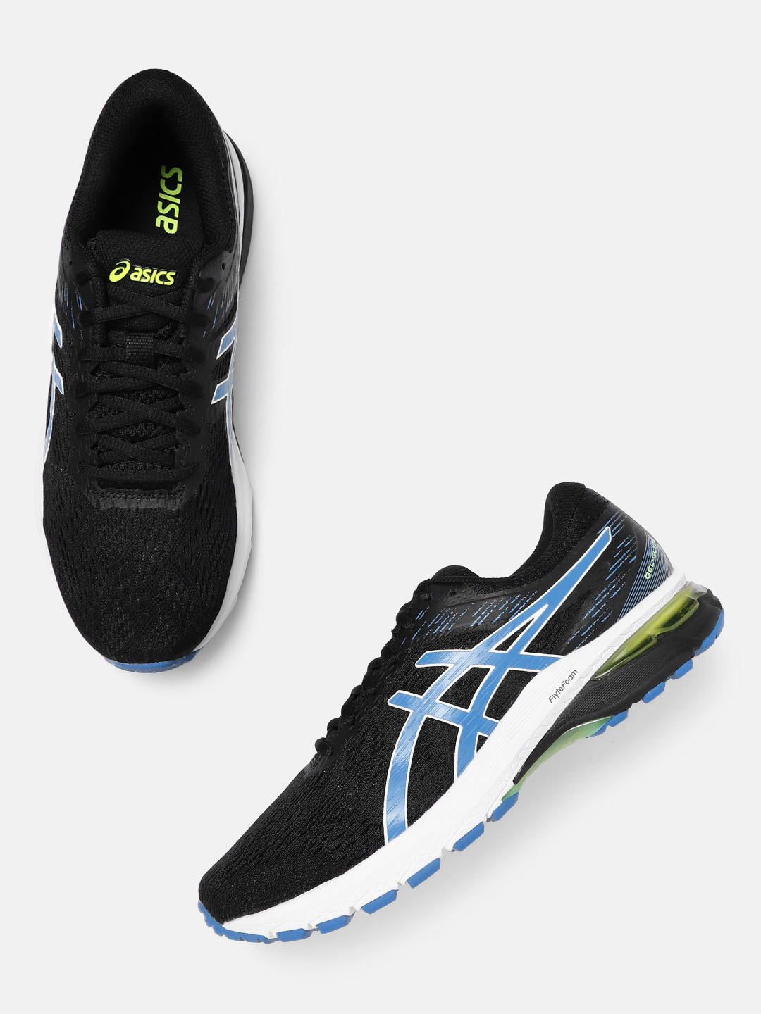 Buy ASICS Men Black & Blue Woven Design Gel Glyde 3 Running Shoes