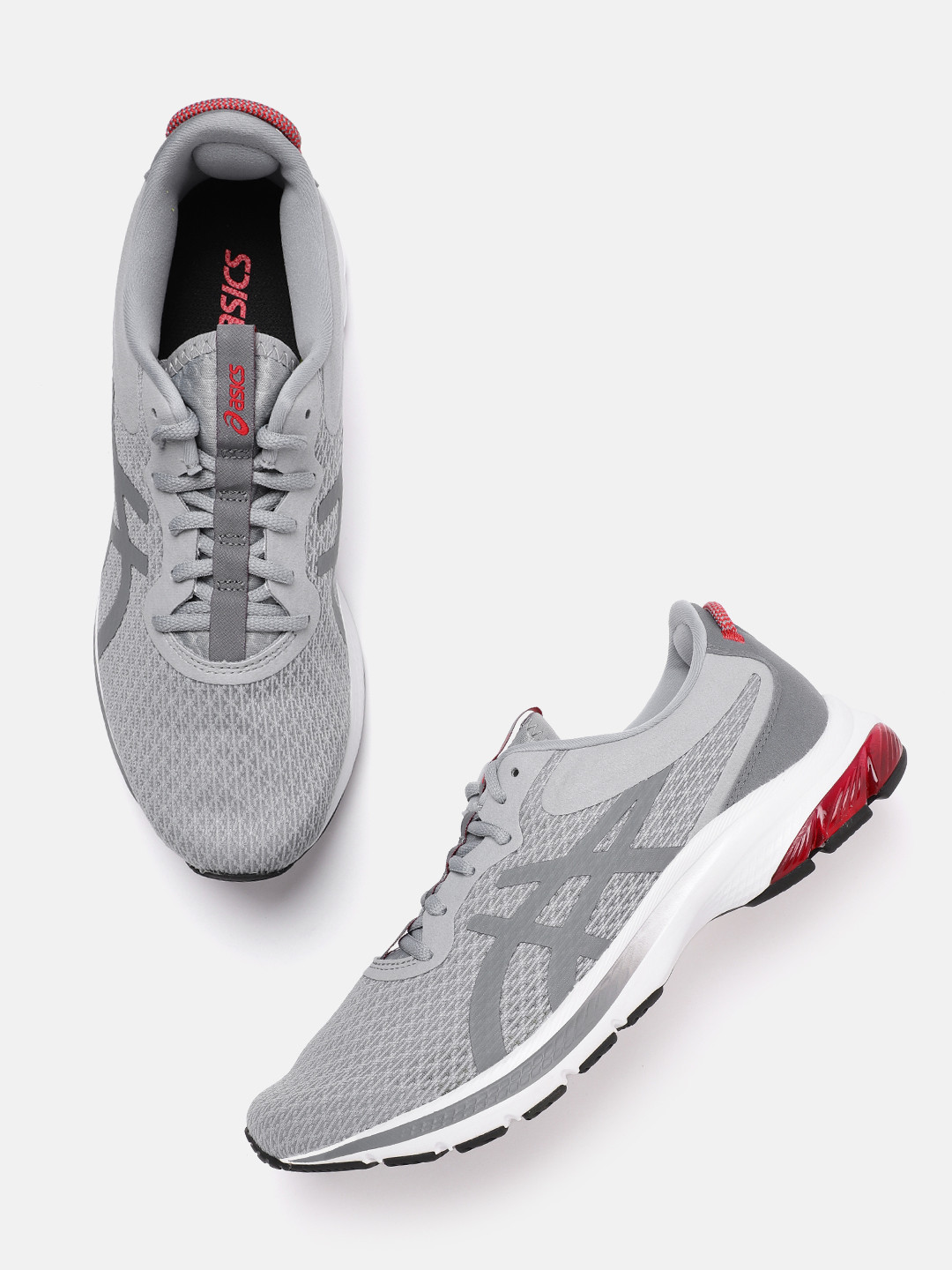 Buy ASICS Men Grey GEL KUMO LYTE 2 Woven Design Running Shoes Sports