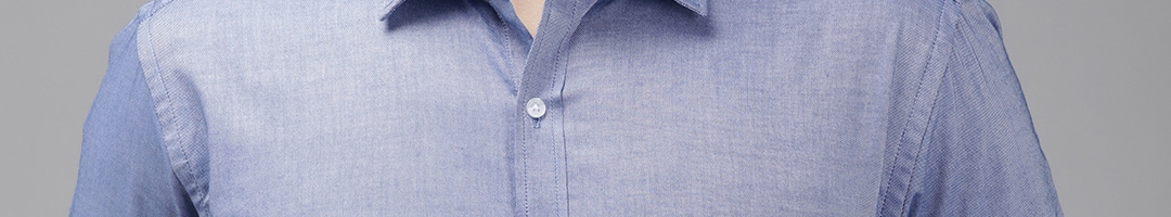 Buy Park Avenue Men Solid Blue Opaque Pure Cotton Formal Shirt - Shirts ...
