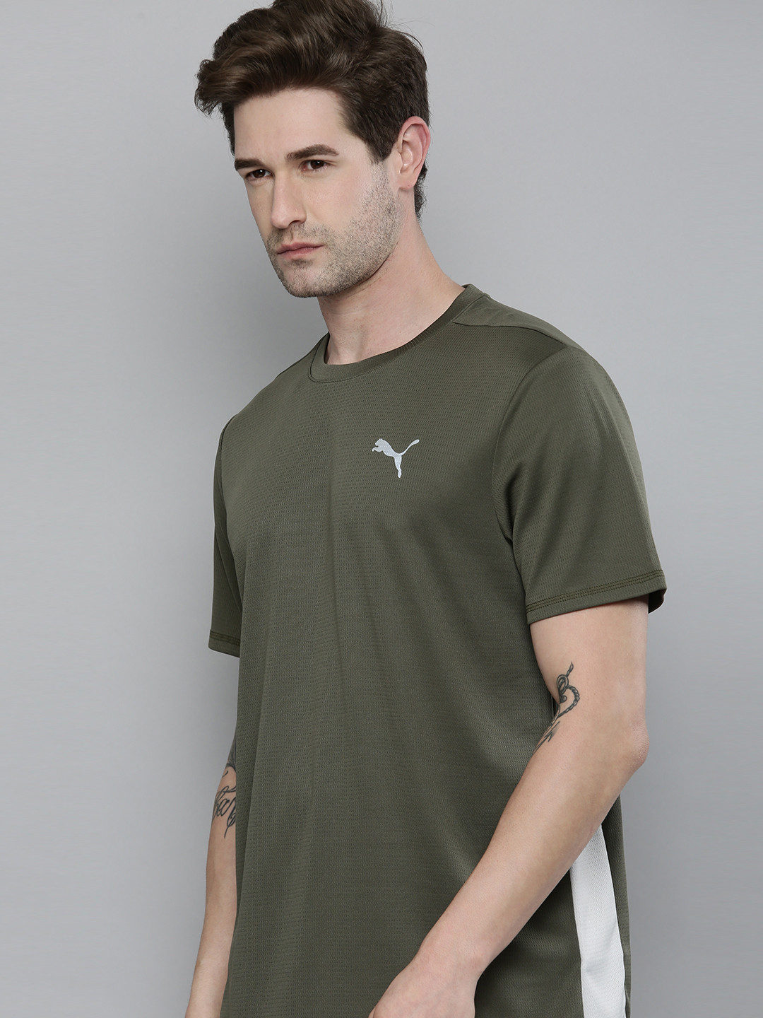 Buy Puma Men Olive Green Favourite Running T Shirt Tshirts for Men