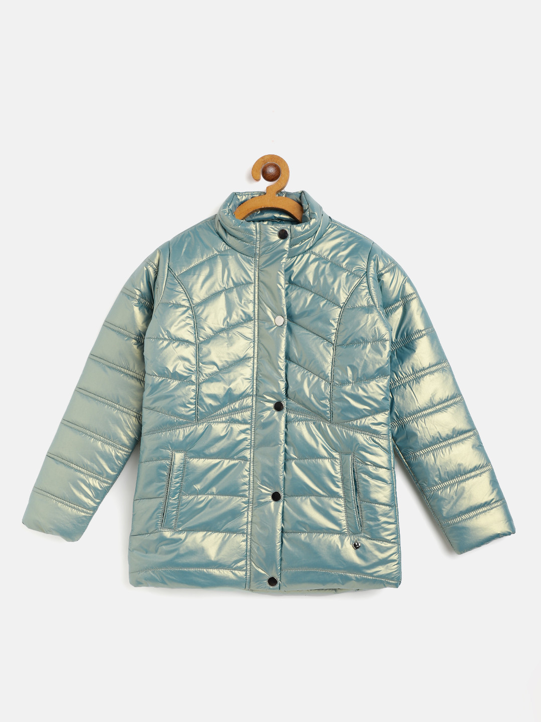 Buy Monte Carlo Girls Green Sheen Effect Padded Jacket Jackets for