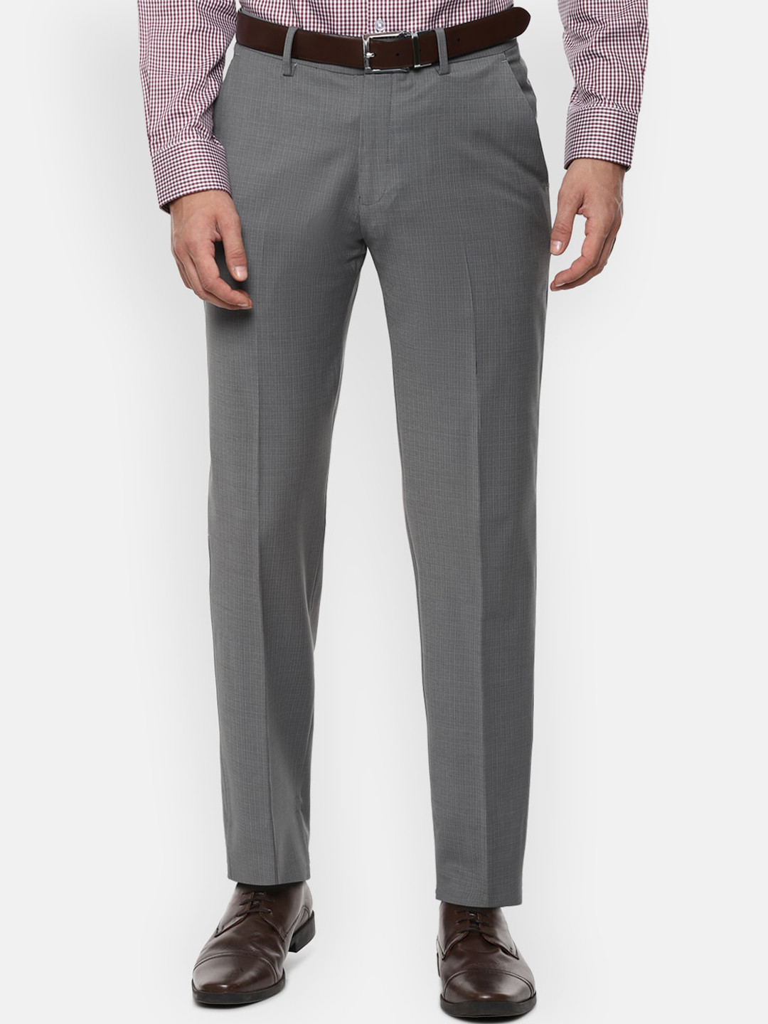 Buy Louis Philippe Permapress Men Grey Formal Trousers - Trousers for ...