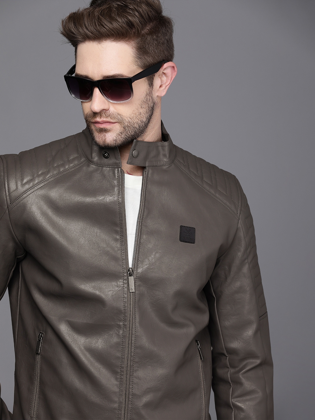 Buy WROGN Men Grey Solid Sporty Jacket - Jackets for Men 15131022 | Myntra