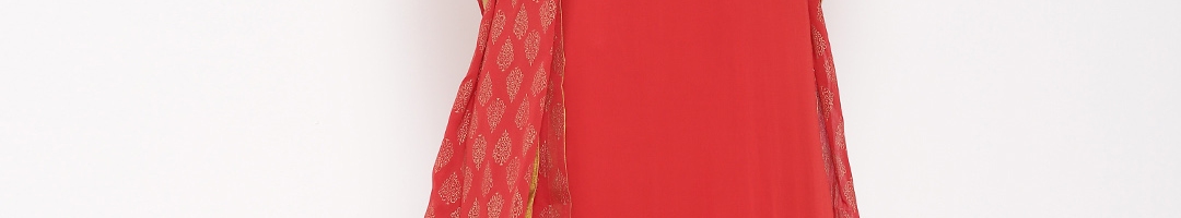 Buy Jashn Red Embroidered A Line Churidar Kurta With Dupatta - Kurta ...