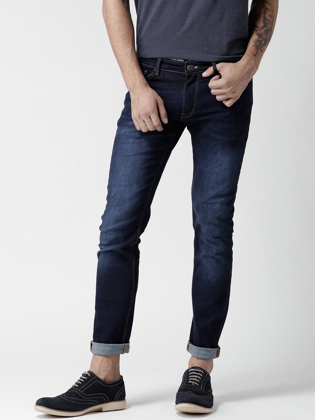 Buy Celio Men Navy Skinny Fit Stretchable Jeans - Jeans for Men 1513817 ...
