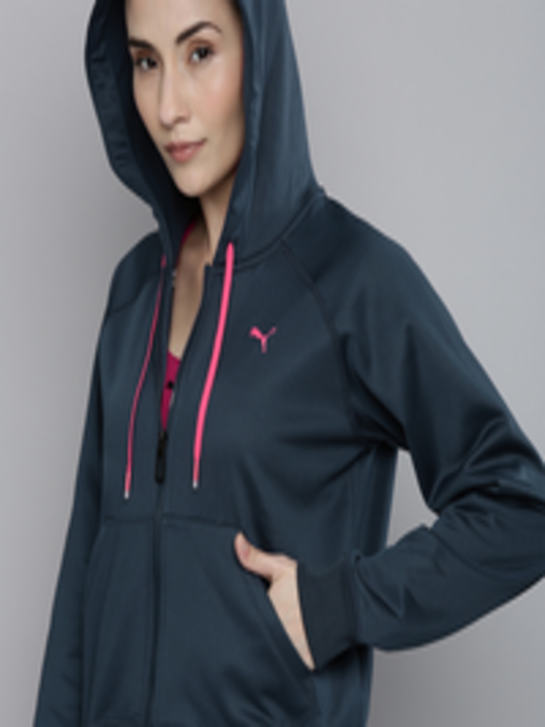 Buy Puma Women POWER Fleece Full Zip Warm Cell Hooded Regular Fit ...
