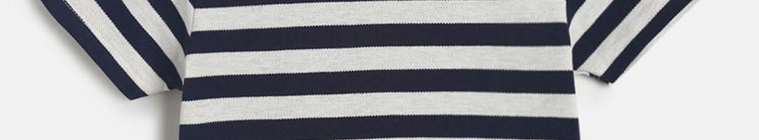 Buy MINI KLUB Boys Black White Striped Cotton Pure Cotton T Shirt ...