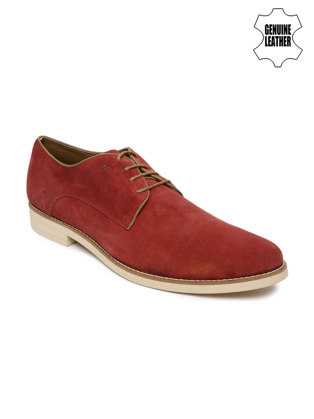 Buy Arrow Men Red Solid Suede Leather Derbys Casual Shoes for Men