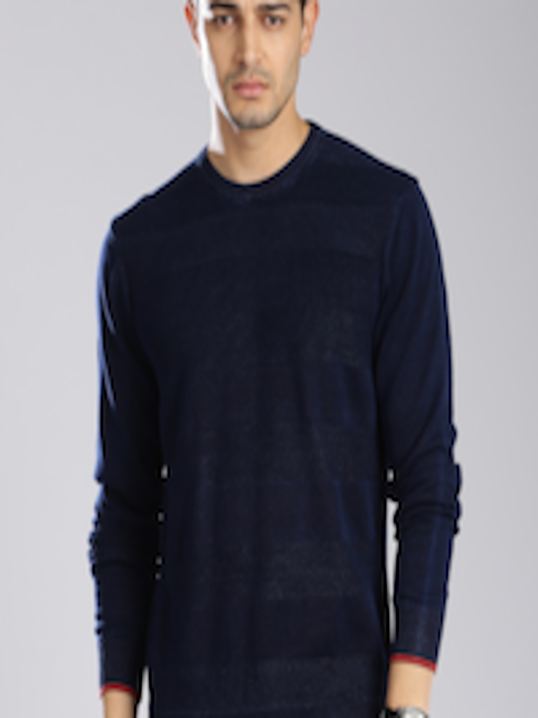 Buy Levis Men Navy Blue Self Design Sweater - Sweaters for Men 1514929 ...