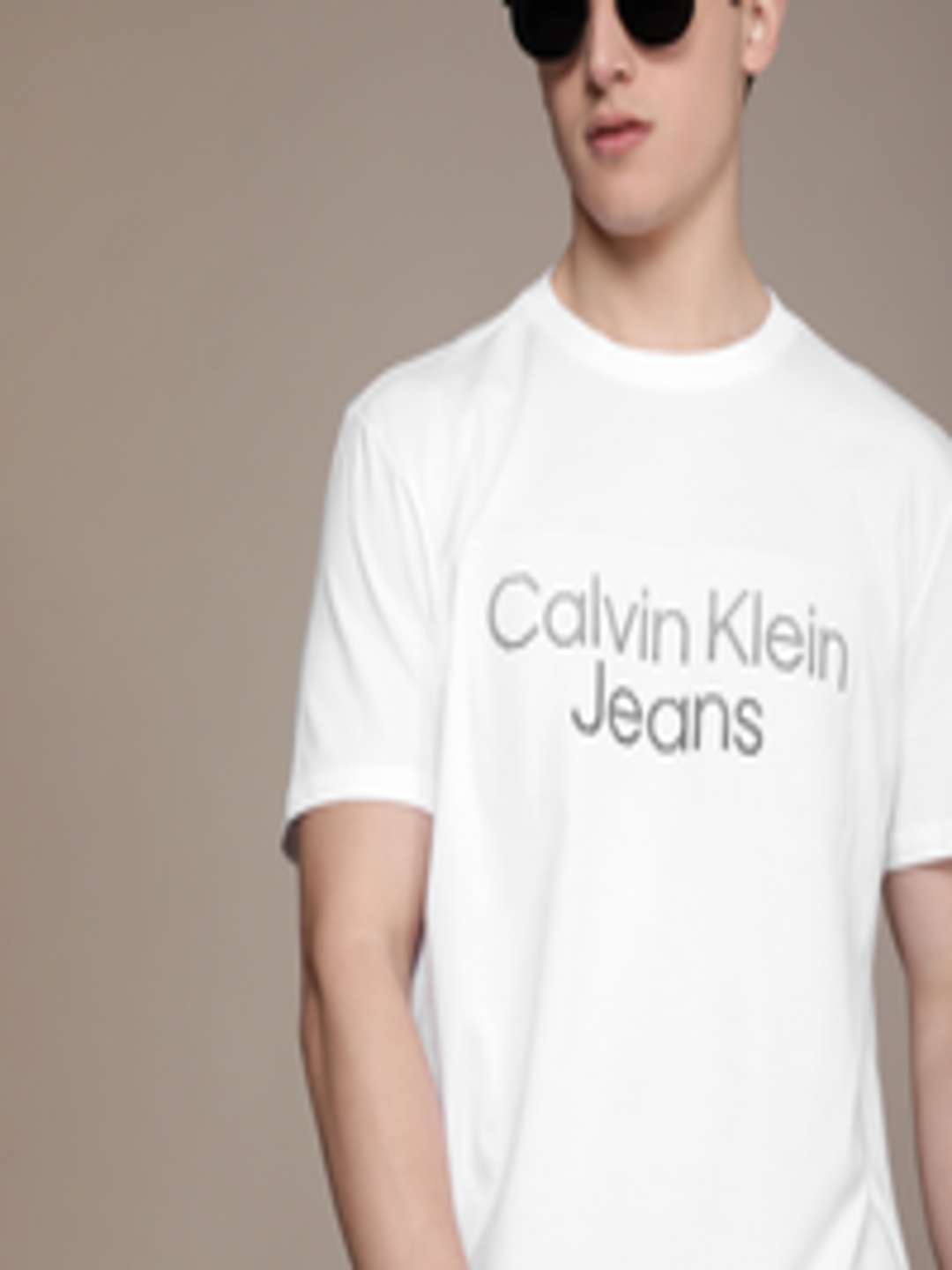 Buy Calvin Klein Jeans Men White Brand Logo Printed T Shirt - Tshirts ...