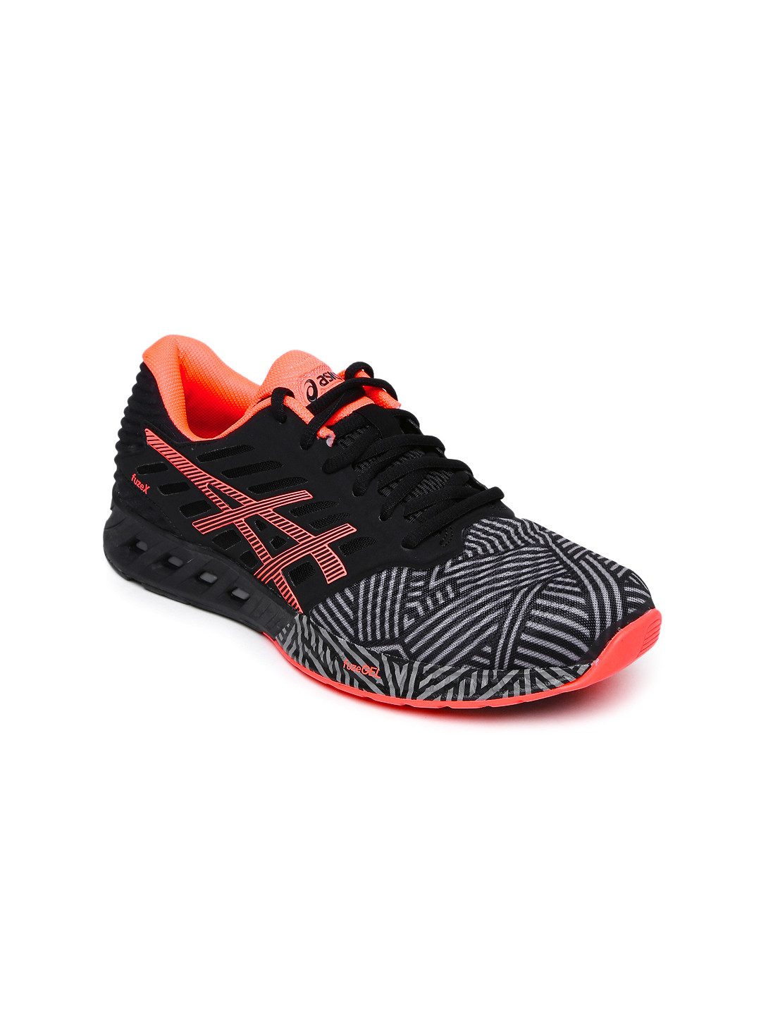 ladies black asics running shoes