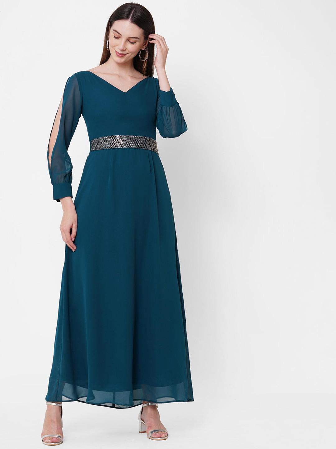 Buy MISH Women Teal Blue Maxi Dress Dresses for Women