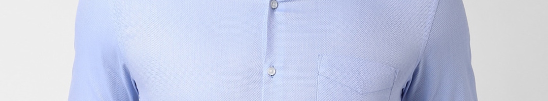 Buy Peter England Elite Men Blue Slim Fit Opaque Formal Shirt - Shirts ...