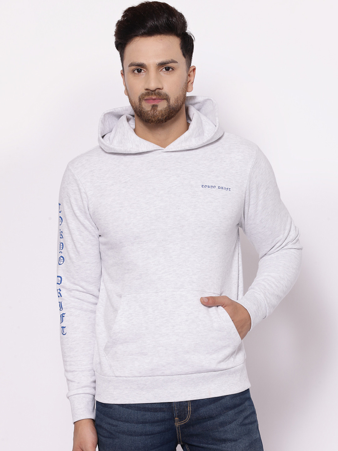 Buy Red Tape Men Grey Melange Hooded Sweatshirt Sweatshirts for Men