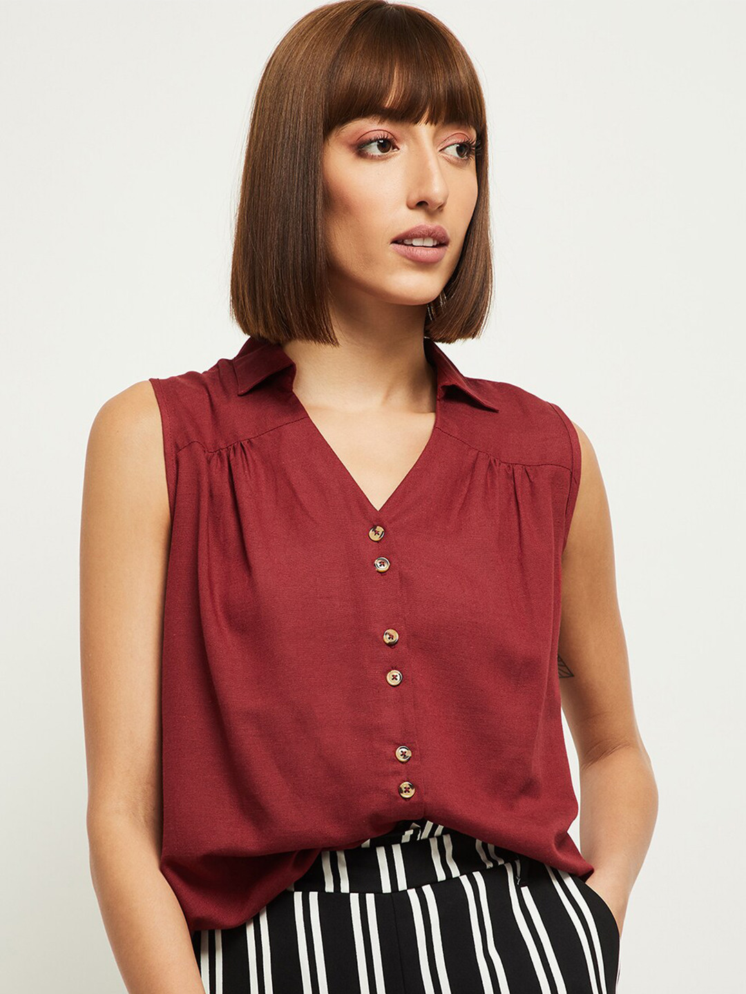 Buy Max Rust Shirt Style Top - Tops for Women 15166946 | Myntra