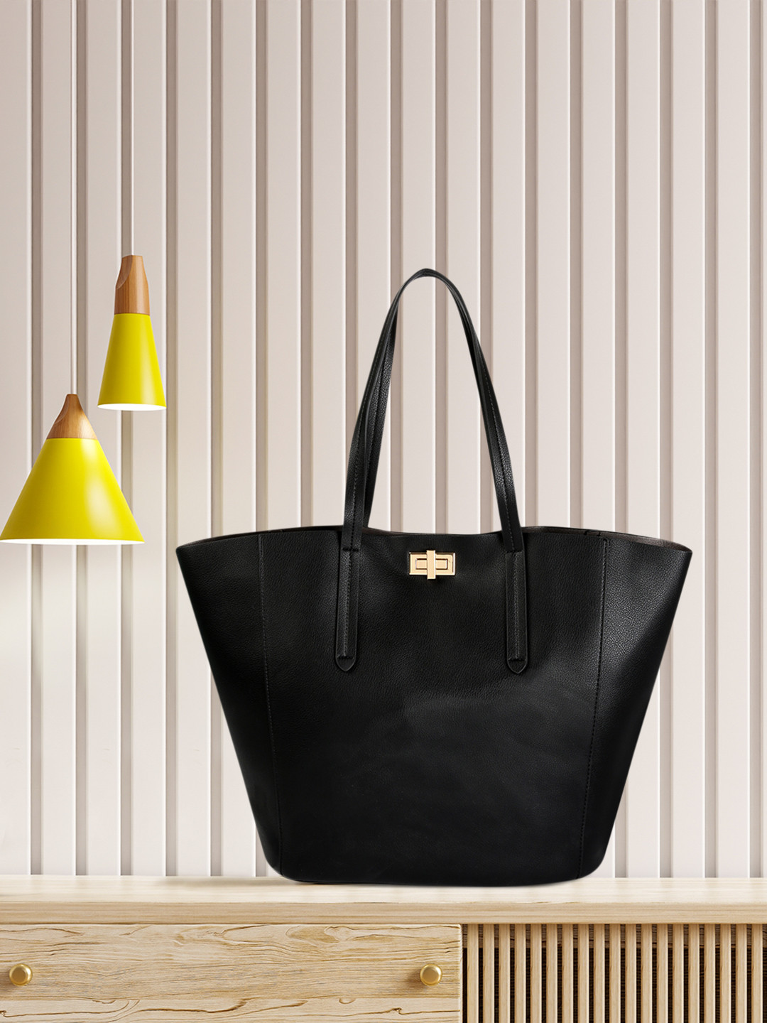 Buy Accessorize London Women Faux Leather Kayla Curve Tote Bag