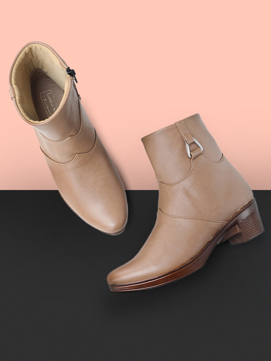 Buy LONDON STEPS Beige Block Heeled Boots Boots for Women 15168850