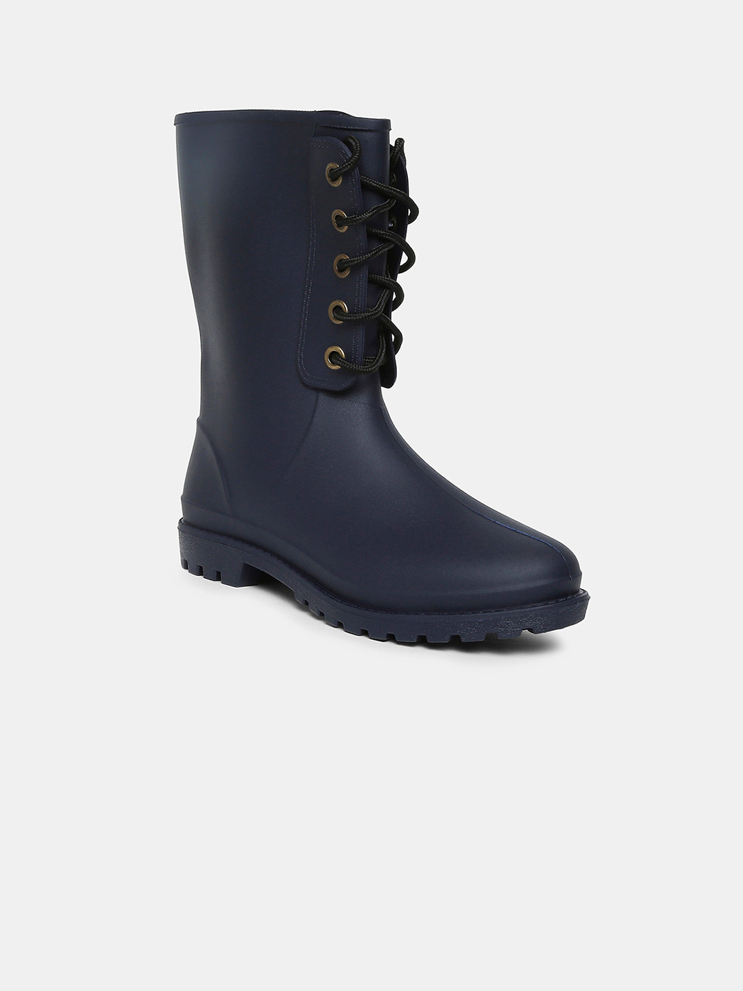 navy flat boots