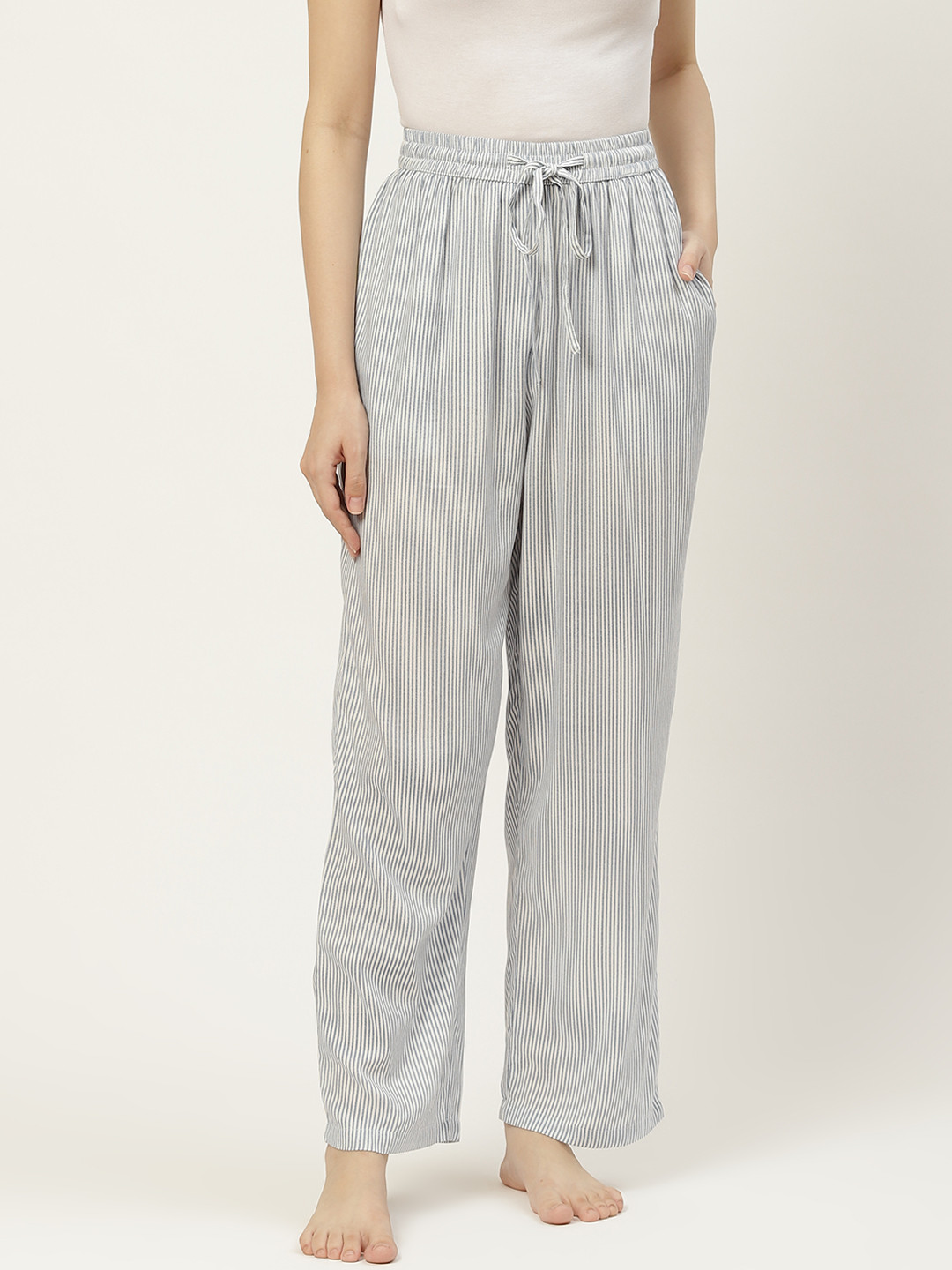 BLACK & WHITE STRIP UNISEX LOUNGE PANTS