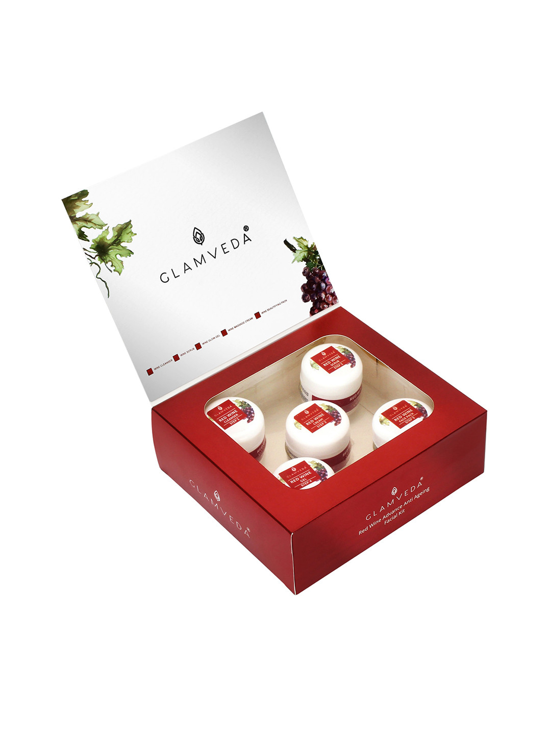 Buy Glamveda Red Wine Advance Anti Ageing Facial Kit 110g Facial Kit