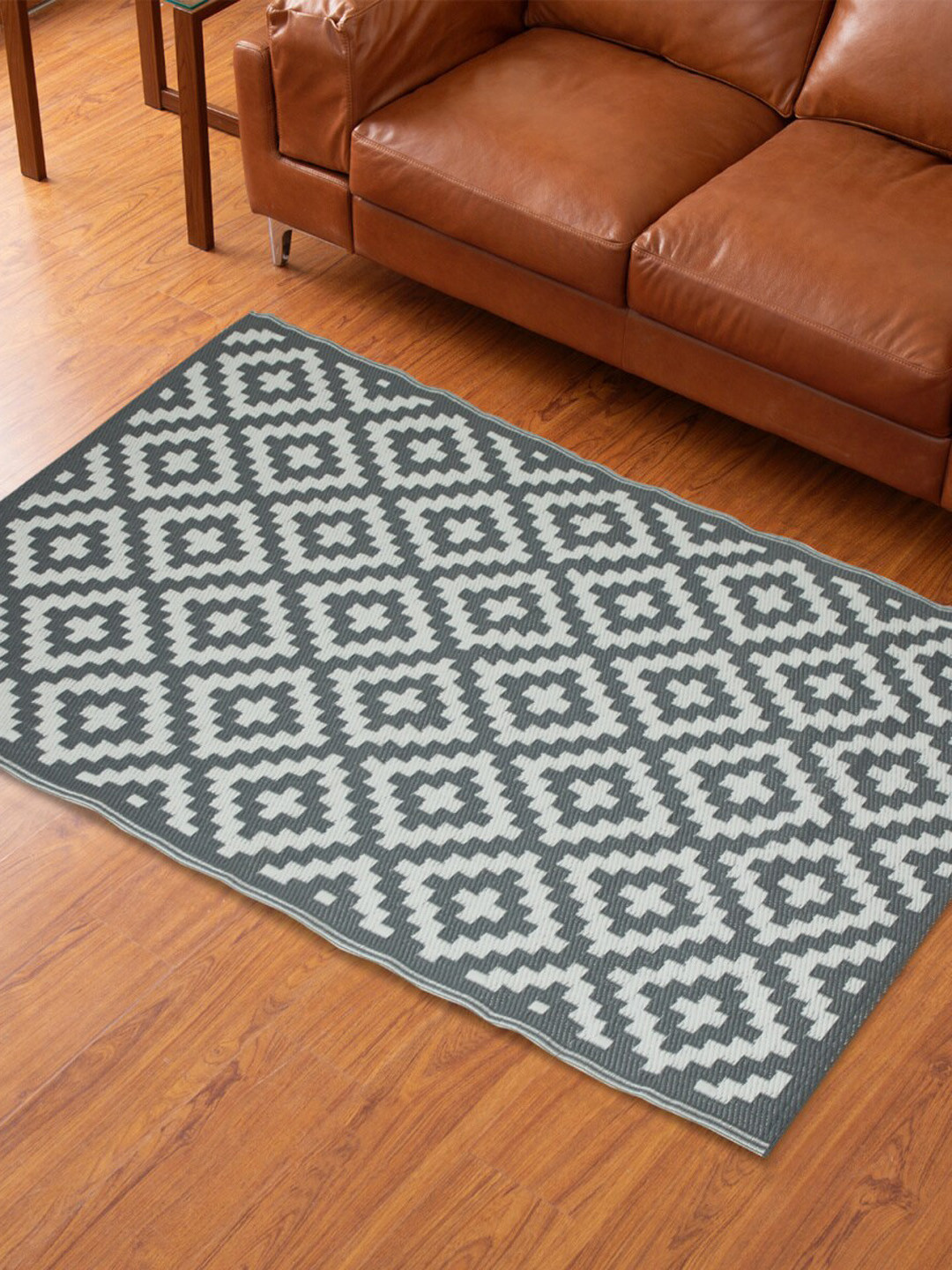Buy Home Centre Grey & White Canterbury Textured Woven Mat - Floor Mats ...